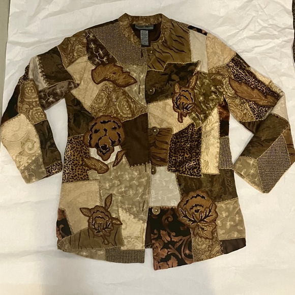 indigo moon Jackets & Blazers - Indigo Moon Multi Print neutral patterned jacket